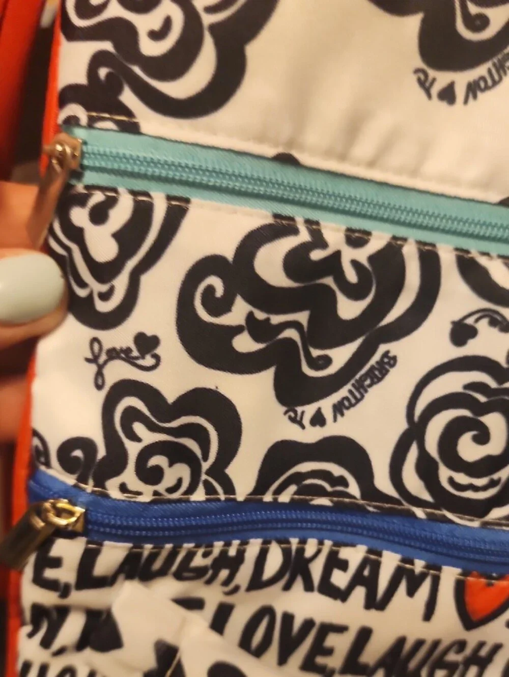 Brighton Red, Blue, White LOVE Graphic Roll Jewelry Pouch (Nwt)